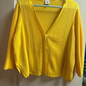 CAbi Vibrant Yellow Cardigan Sweater